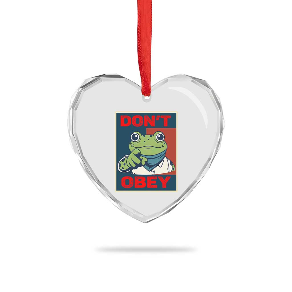 Don't Obey Portland Frog Heart Crystal Glass Ornament Frogs Protest Activism Hope Style Poster Graphic - Wonder Print Shop