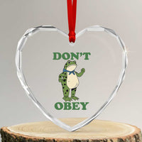 Don't Obey Portland Frog Heart Crystal Glass Ornament Resist Inflatable Frogs Protest - Wonder Print Shop