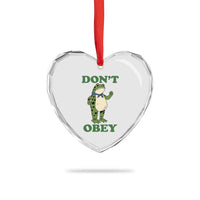 Don't Obey Portland Frog Heart Crystal Glass Ornament Resist Inflatable Frogs Protest - Wonder Print Shop