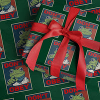 Don't Obey Portland Frog Wrapping Paper Roll Frogs Protest Activism Hope Style Poster Graphic - Wonder Print Shop
