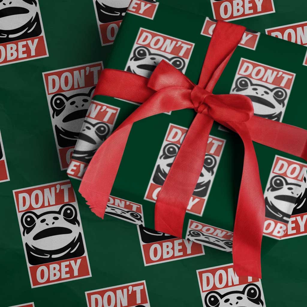 Don't Obey Portland Frog Wrapping Paper Roll Protest Parody Poster Graphic - Wonder Print Shop