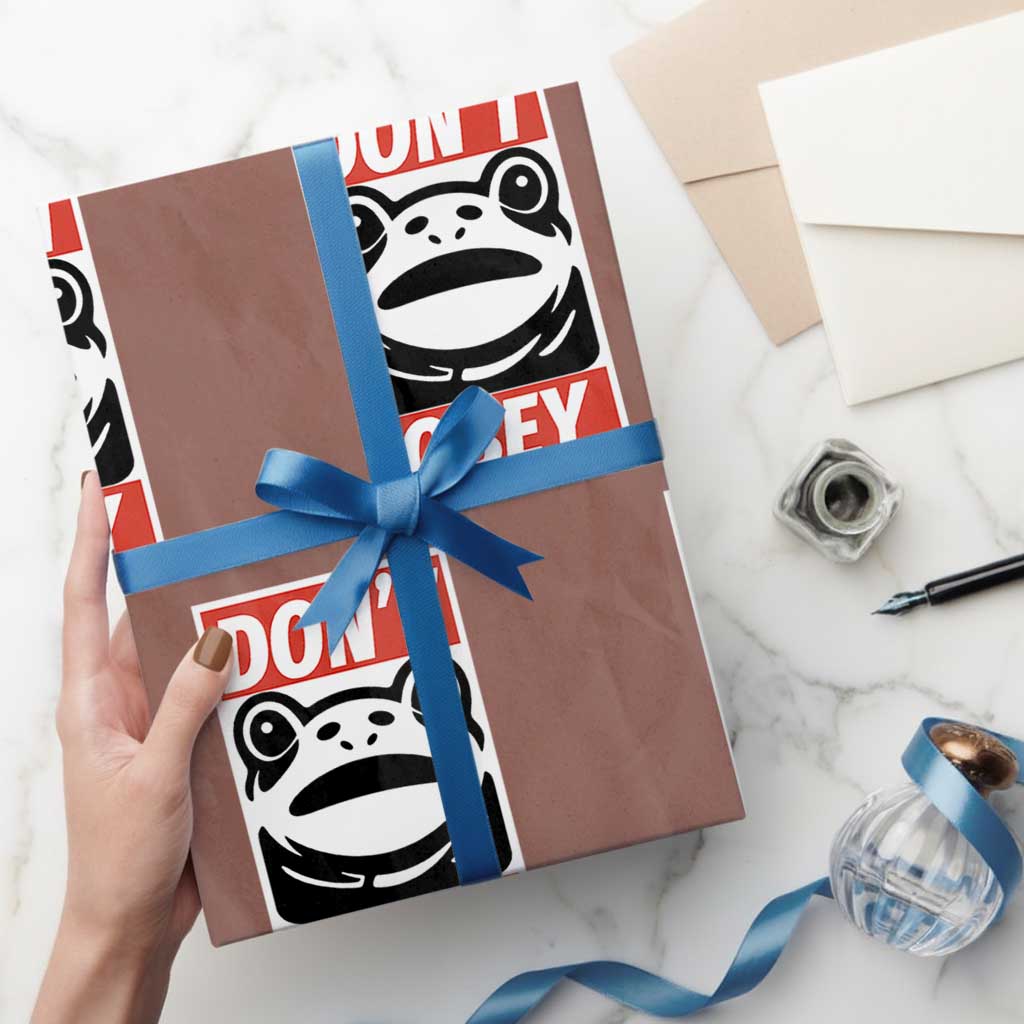 Don't Obey Portland Frog Wrapping Paper Roll Protest Parody Poster Graphic - Wonder Print Shop
