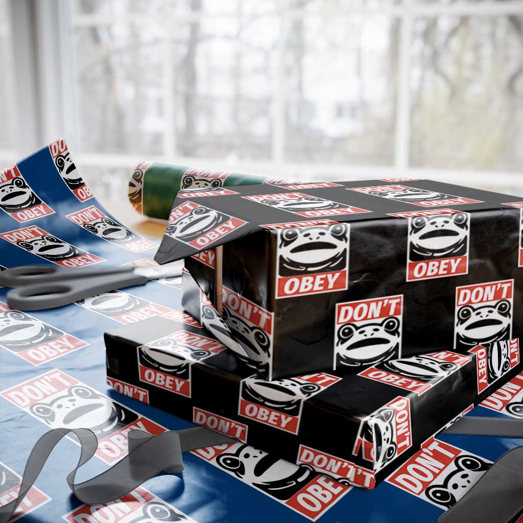 Don't Obey Portland Frog Wrapping Paper Roll Protest Parody Poster Graphic - Wonder Print Shop