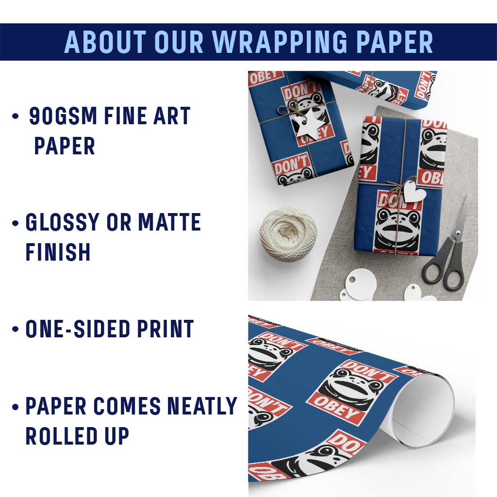Don't Obey Portland Frog Wrapping Paper Roll Protest Parody Poster Graphic - Wonder Print Shop