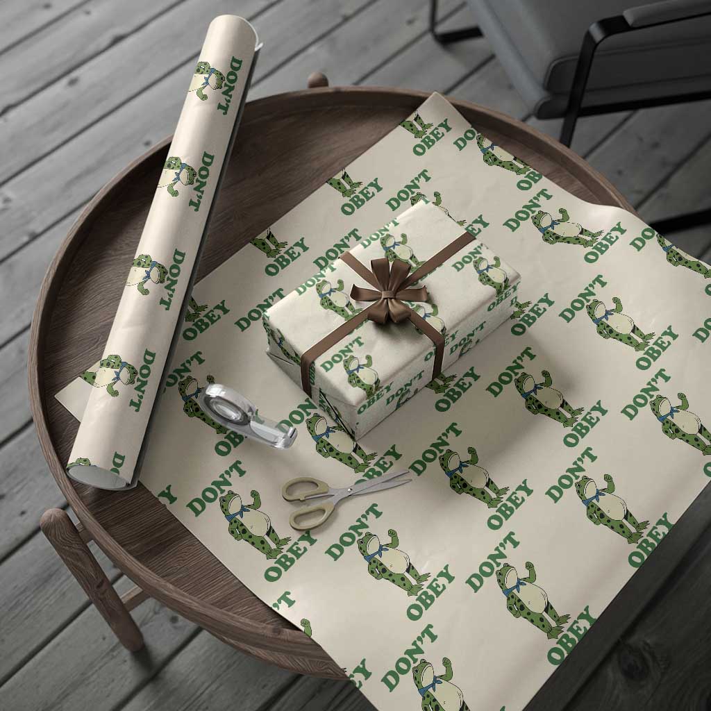Don't Obey Portland Frog Wrapping Paper Roll Resist Inflatable Frogs Protest - Wonder Print Shop