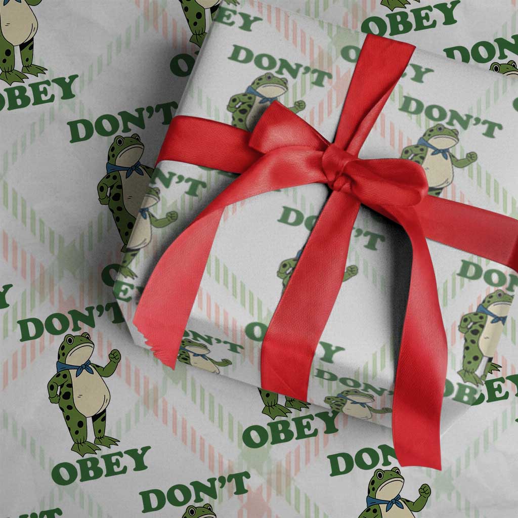 Don't Obey Portland Frog Wrapping Paper Roll Resist Inflatable Frogs Protest - Wonder Print Shop