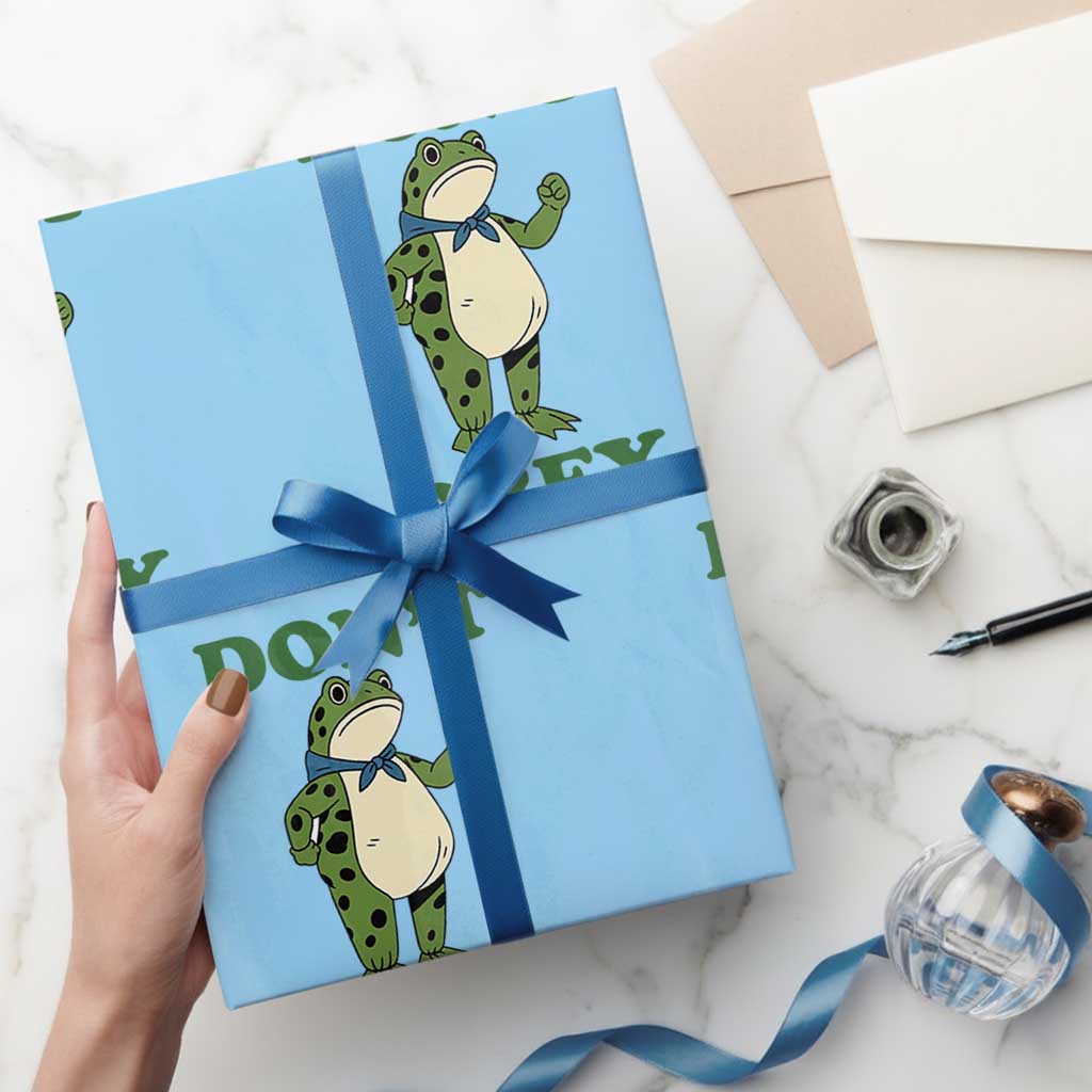 Don't Obey Portland Frog Wrapping Paper Roll Resist Inflatable Frogs Protest - Wonder Print Shop