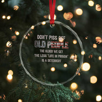 Dont Piss Off Old People Crystal Glass Ornament Funny Saying Retro Sarcastic Birthday Gifts