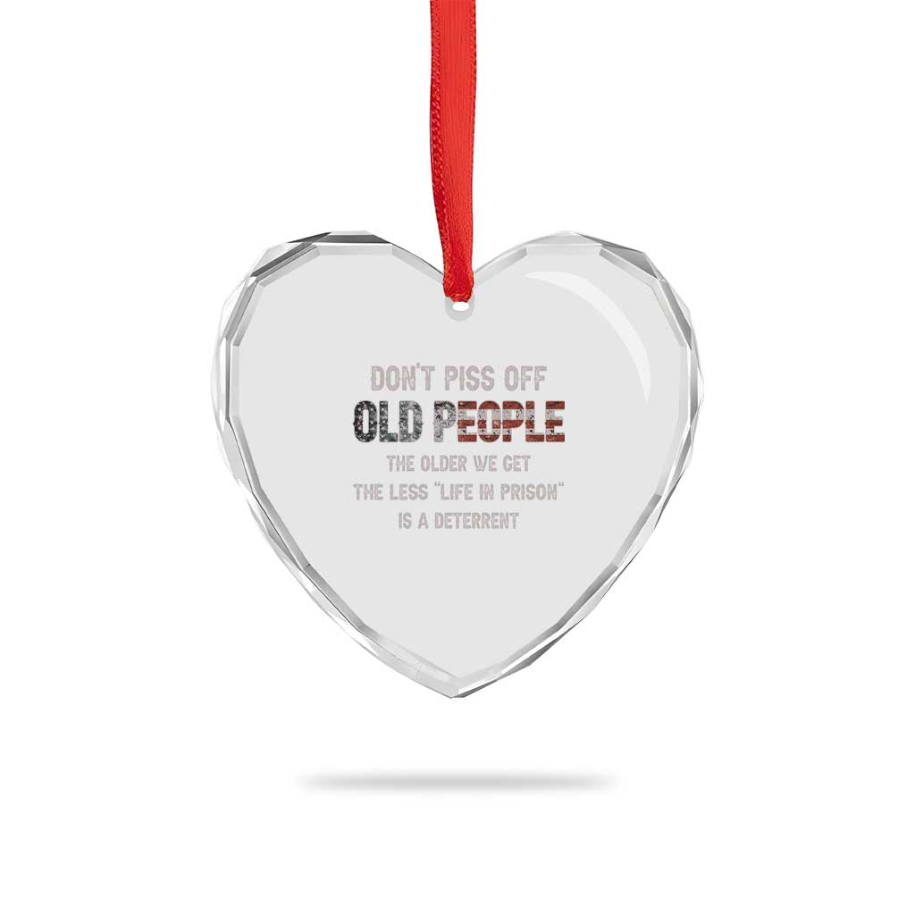 Dont Piss Off Old People Heart Crystal Glass Ornament Funny Saying Retro Sarcastic Birthday Gifts