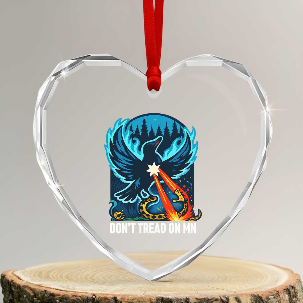 Don’t Tread on MN Minnesota Heart Crystal Glass Ornament Rebel Loon Ice Out Resistance