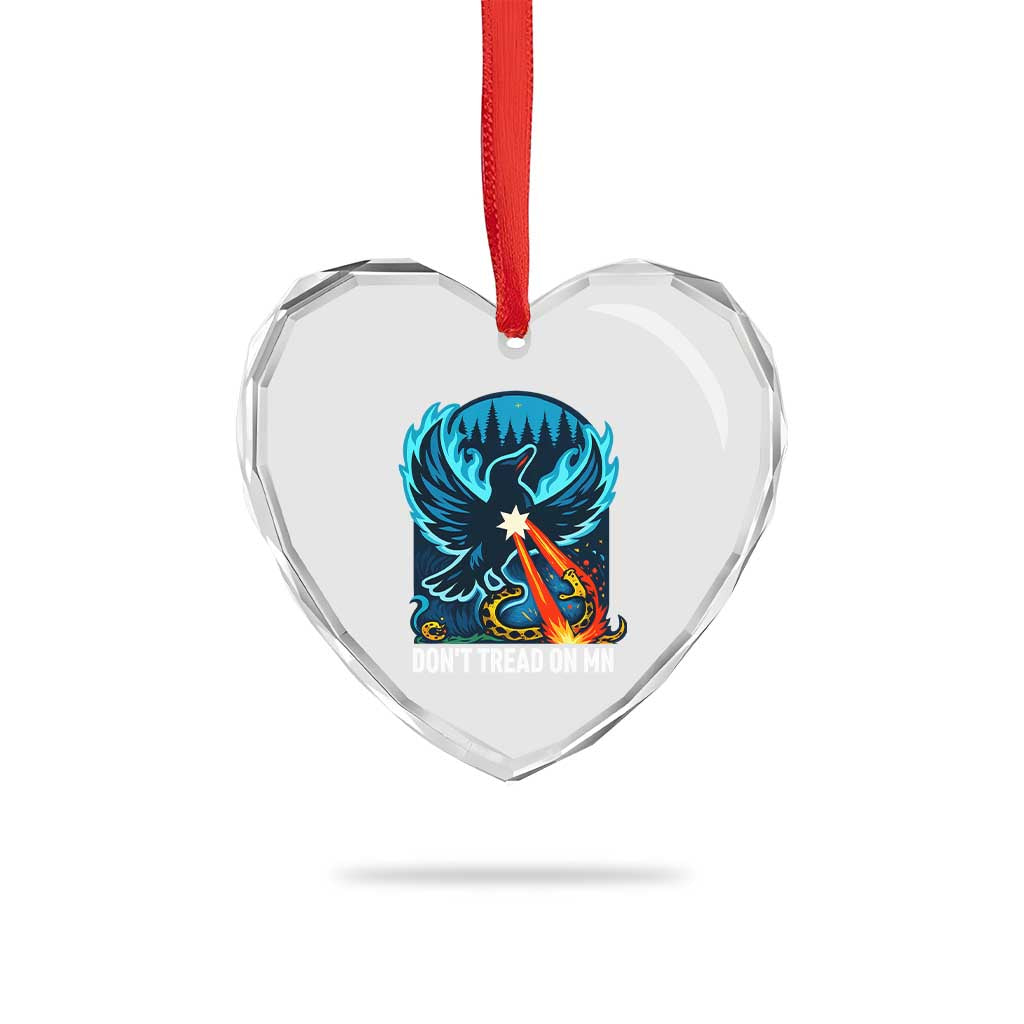 Don’t Tread on MN Minnesota Heart Crystal Glass Ornament Rebel Loon Ice Out Resistance