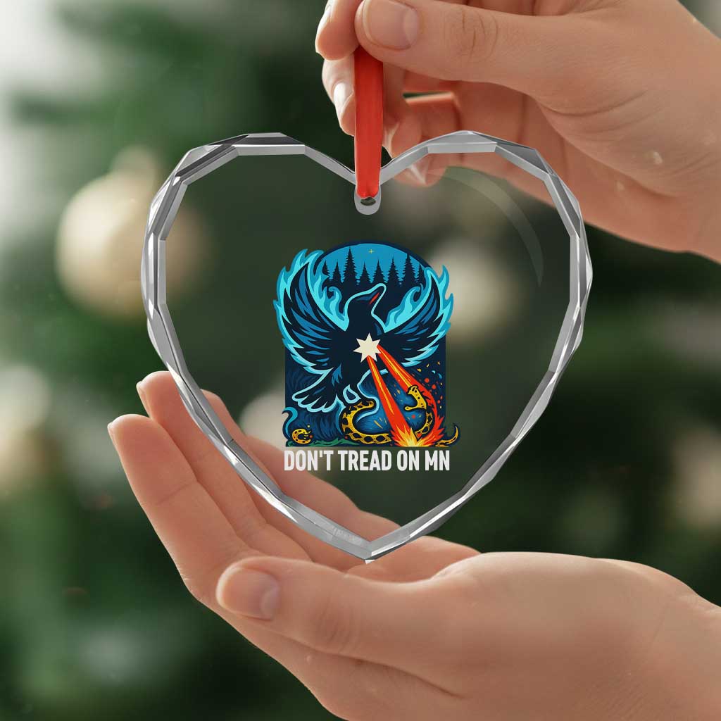 Don’t Tread on MN Minnesota Heart Crystal Glass Ornament Rebel Loon Ice Out Resistance