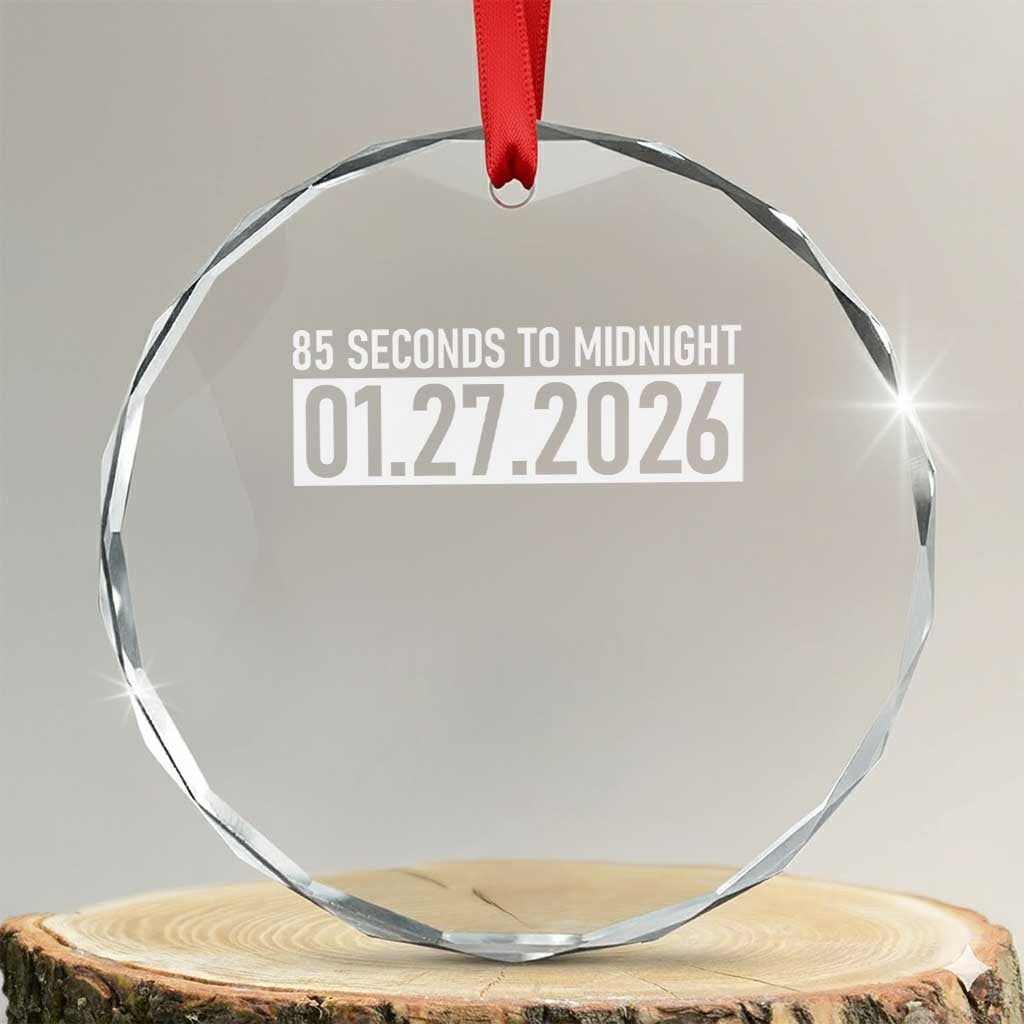 Doomsday Clock Armageddon Crystal Glass Ornament 85 Second To Midnight