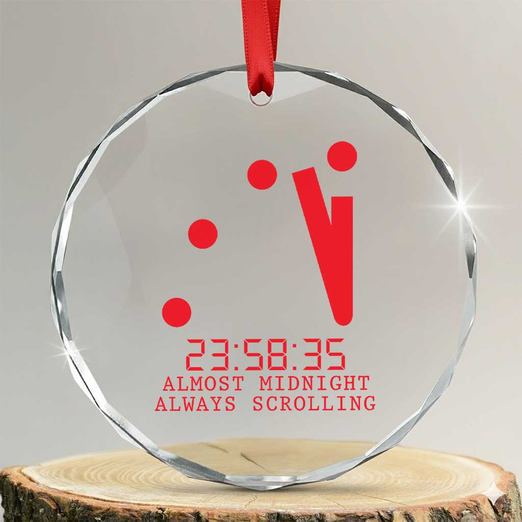 Doomsday Clock Armageddon Crystal Glass Ornament Almost Midnight Always Scrolling