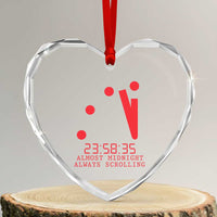 Doomsday Clock Armageddon Heart Crystal Glass Ornament Almost Midnight Always Scrolling