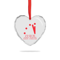 Doomsday Clock Armageddon Heart Crystal Glass Ornament Almost Midnight Always Scrolling