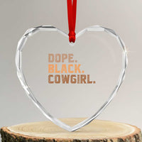 Dope Black Cowgirl Heart Crystal Glass Ornament Black History Month African American - Wonder Print Shop