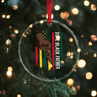 Dope Black Dad Crystal Glass Ornament Vintage American Flag Fist Bump