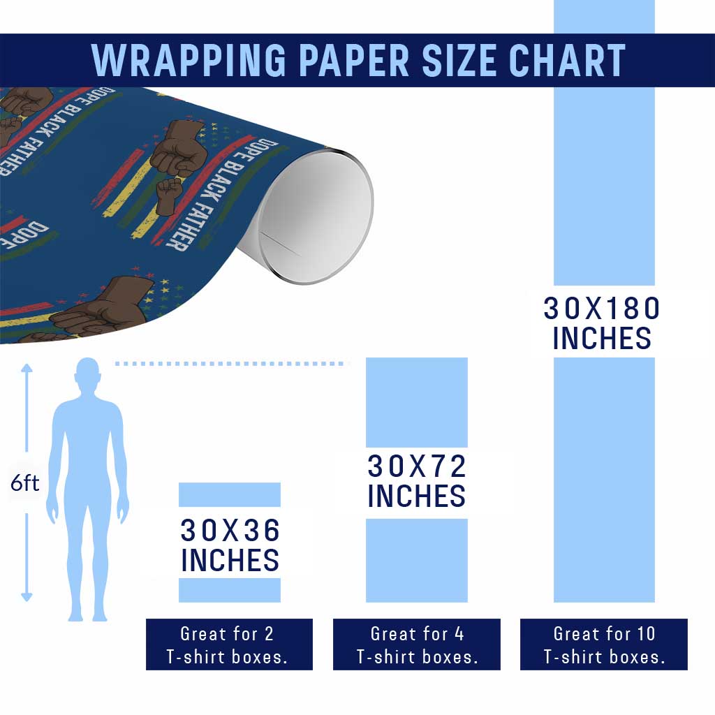 Dope Black Dad Wrapping Paper Roll Vintage American Flag Fist Bump