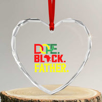 Dope Black Father Heart Crystal Glass Ornament Proud Black Father Gift