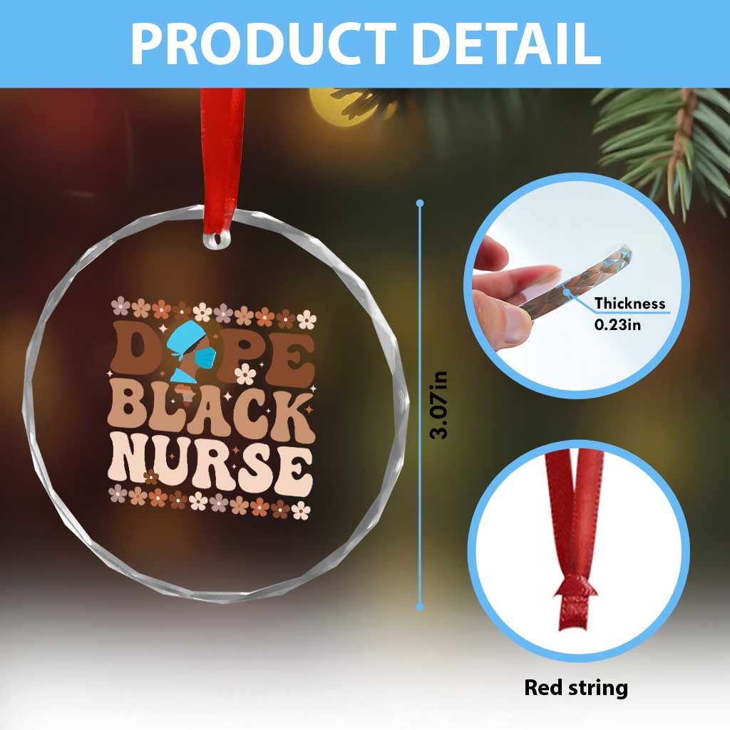 Dope Black Nurse Crystal Glass Ornament African American Black Nurse Gift - Wonder Print Shop