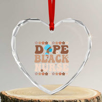 Dope Black Nurse Heart Crystal Glass Ornament African American Black Nurse Gift - Wonder Print Shop