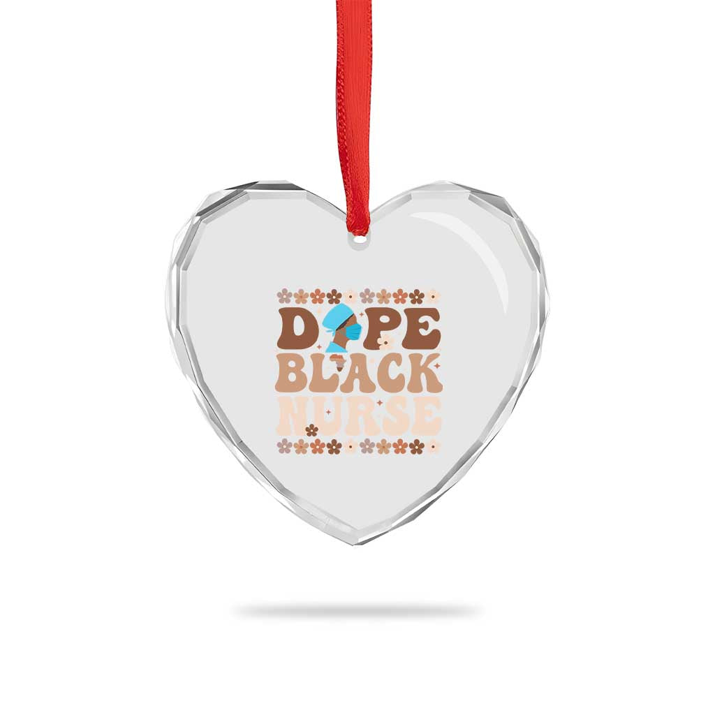 Dope Black Nurse Heart Crystal Glass Ornament African American Black Nurse Gift - Wonder Print Shop