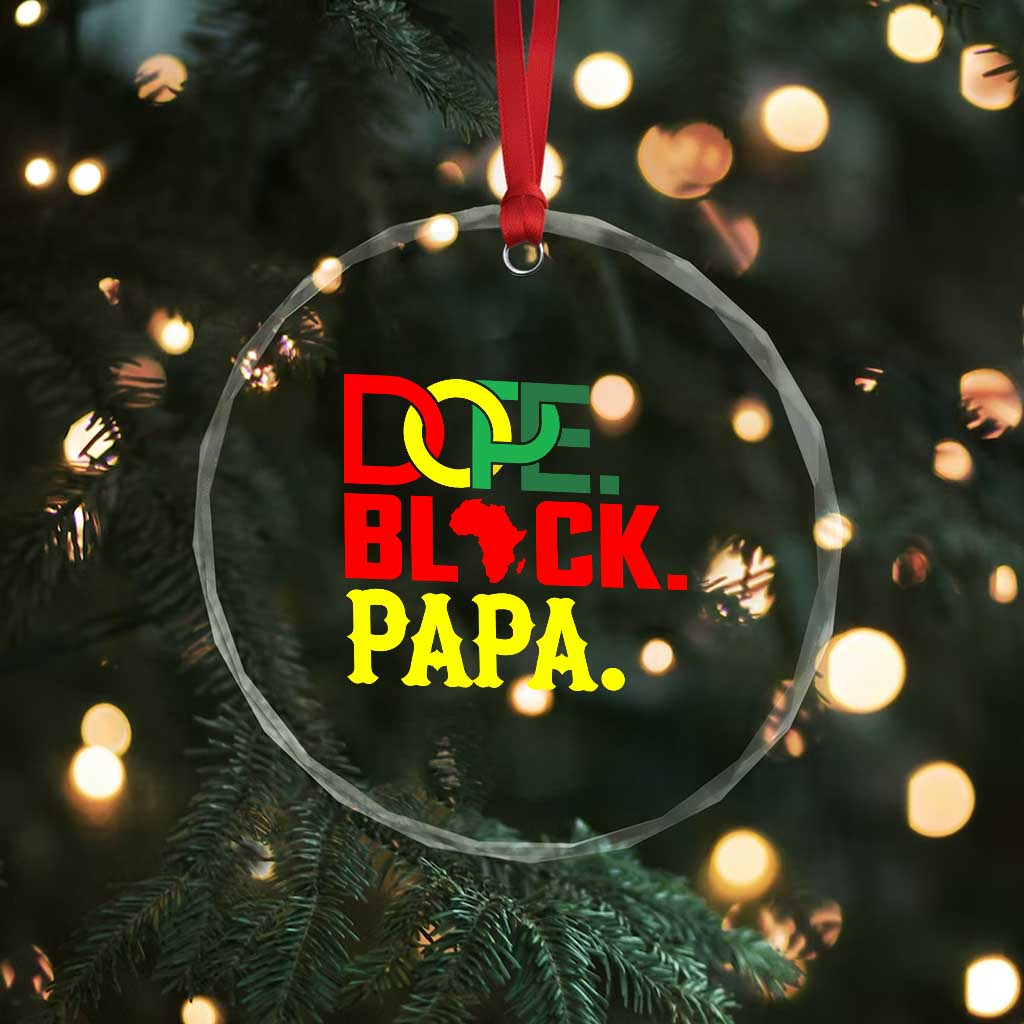 Dope Black Papa Crystal Glass Ornament Melanin King Fathers Day Gift