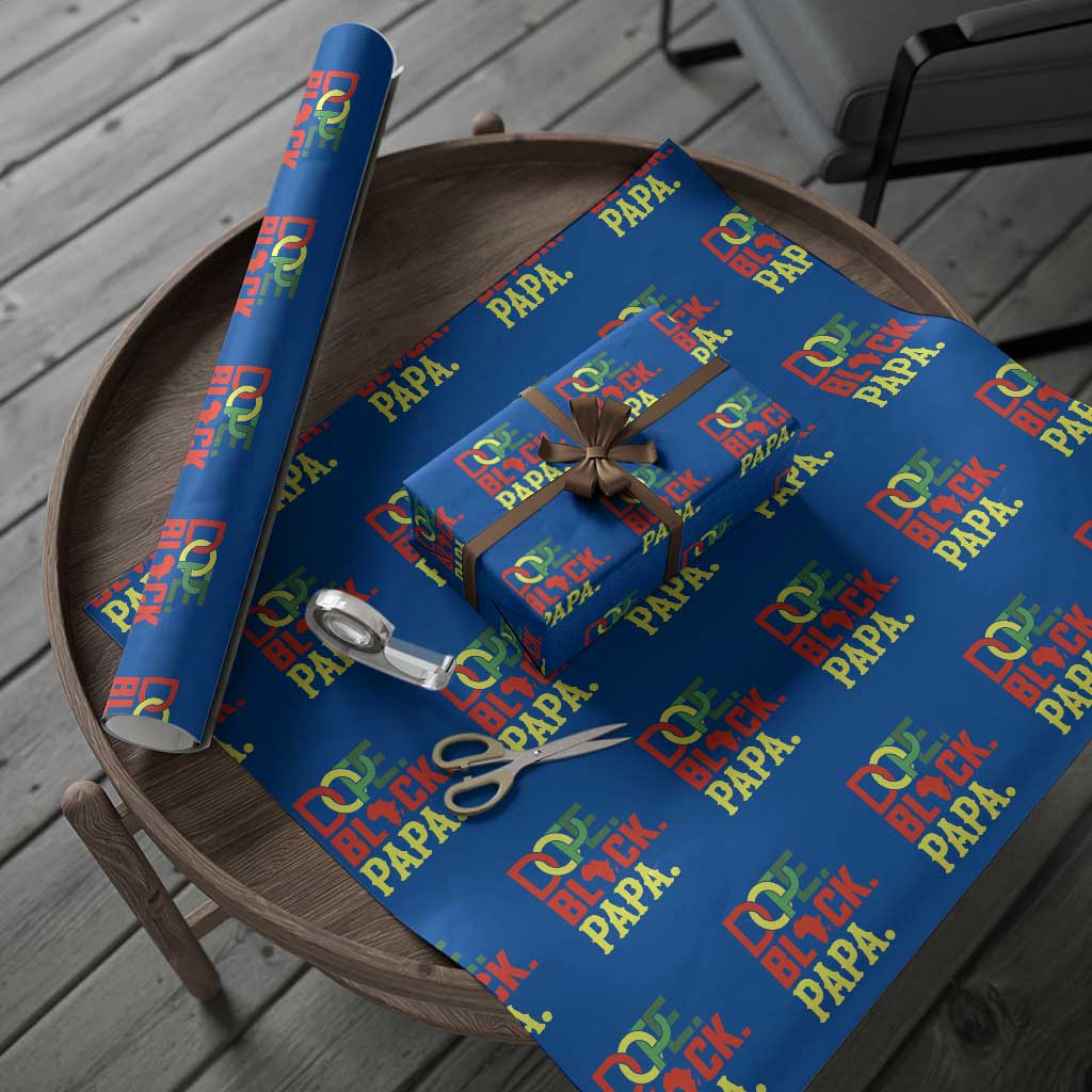 Dope Black Papa Wrapping Paper Roll Melanin King Fathers Day Gift