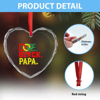 Dope Black Papa Heart Crystal Glass Ornament Melanin King Fathers Day Gift