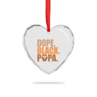 Dope Black Papa Heart Crystal Glass Ornament Proud African American Fathers Day Gift