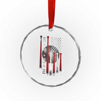 Double Play Crystal Glass Ornament 6 4 3 2 Vintage Baseball Math Softball Player American Flag