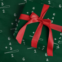 Double Play Wrapping Paper Roll 6 4 3 2 Vintage Baseball Bat Softball Player