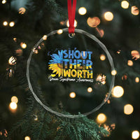 Down Syndrome Awareness Sunflower Crystal Glass Ornament Shout Their Worth