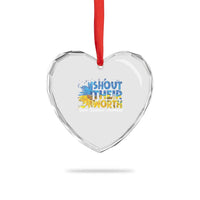 Down Syndrome Awareness Sunflower Heart Crystal Glass Ornament Shout Their Worth