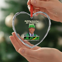 Dr Most Hon Andrew Holness JLP Supporter Heart Crystal Glass Ornament Building Jamaica for a Brighter Future Jamaica Labor Party Politics - Wonder Print Shop