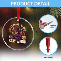 Dragon Read Book Crystal Glass Ornament Funny Read Books Be Kind Stay Weird TS12