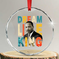 Dream Like King Inspirational MLK Graphic Crystal Glass Ornament Civil Rights Legacy Tribute