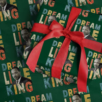 Dream Like King Inspirational MLK Graphic Wrapping Paper Roll Civil Rights Legacy Tribute