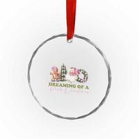 Dreaming Of A Pink Xmas Crystal Glass Ornament TS09
