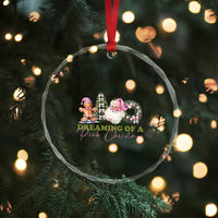 Dreaming Of A Pink Xmas Crystal Glass Ornament TS09