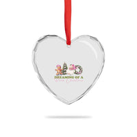 Dreaming Of A Pink Xmas Heart Crystal Glass Ornament - Wonder Print Shop