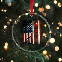 Drill Baby Drill American Flag Crystal Glass Ornament Oil Rig Oildfield Energy Industry Patriot - Wonder Print Shop