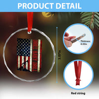 Drill Baby Drill American Flag Crystal Glass Ornament Oil Rig Oildfield Energy Industry Patriot - Wonder Print Shop