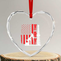 Drill Baby Drill American Flag Heart Crystal Glass Ornament Distressed Oil Rig Oildfield Energy Industry - Wonder Print Shop