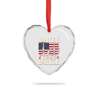 Drill Baby Drill American Flag Heart Crystal Glass Ornament Retro Oilfield Oil Rig Patriot - Wonder Print Shop