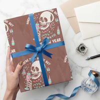 Drinking Skeleton Wrapping Paper Roll When You're Dead Inside But It's New Year