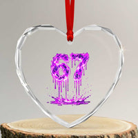 Drip Fire Flame Six Seven Heart Crystal Glass Ornament Trendy Meme Gift