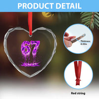 Drip Fire Flame Six Seven Heart Crystal Glass Ornament Trendy Meme Gift