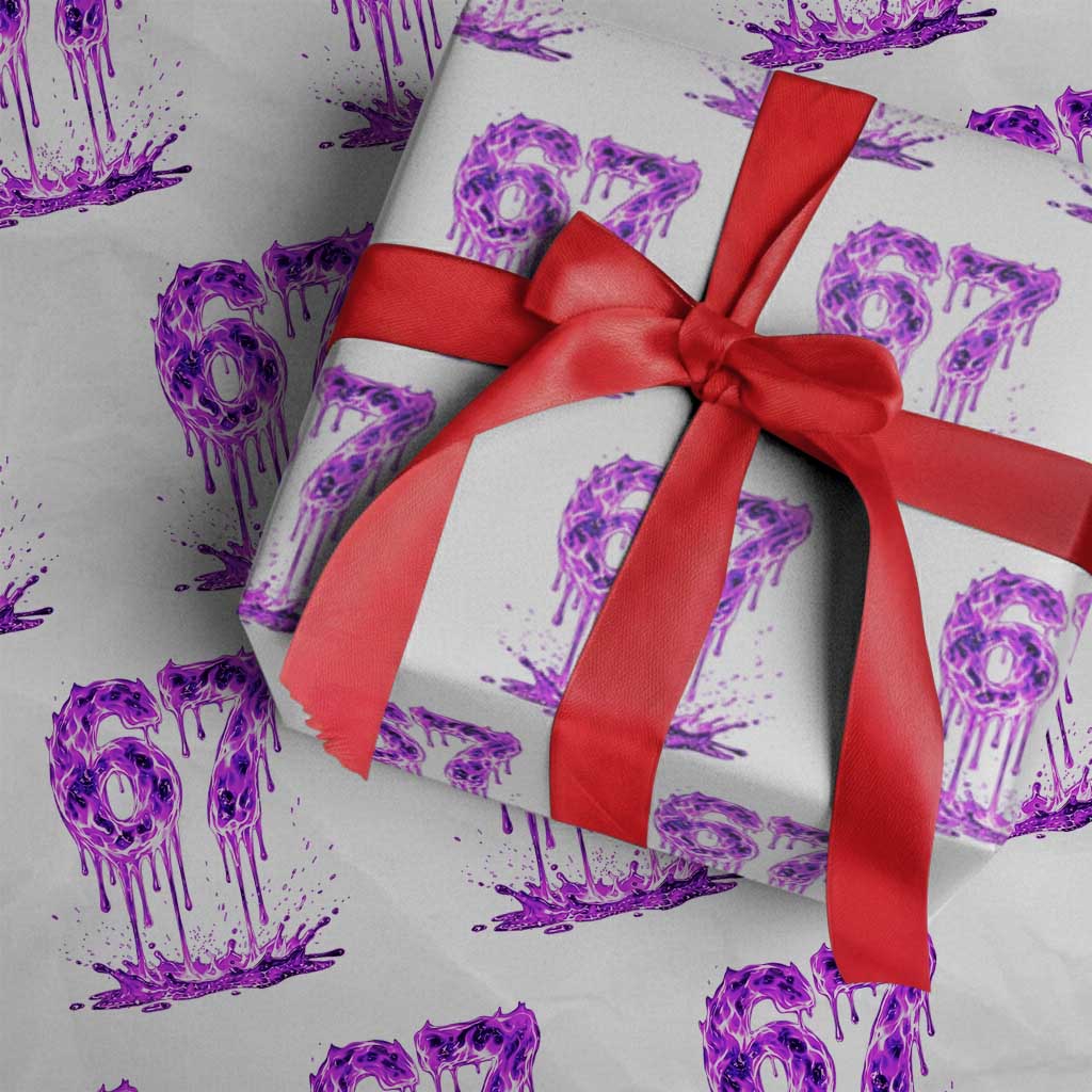 Drip Fire Flame Six Seven Wrapping Paper Roll Trendy Meme Gift